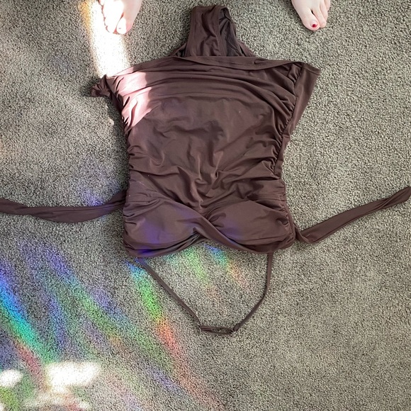 Vintage-style chocolate Jantzen swimsuit size 16 - Picture 2 of 4